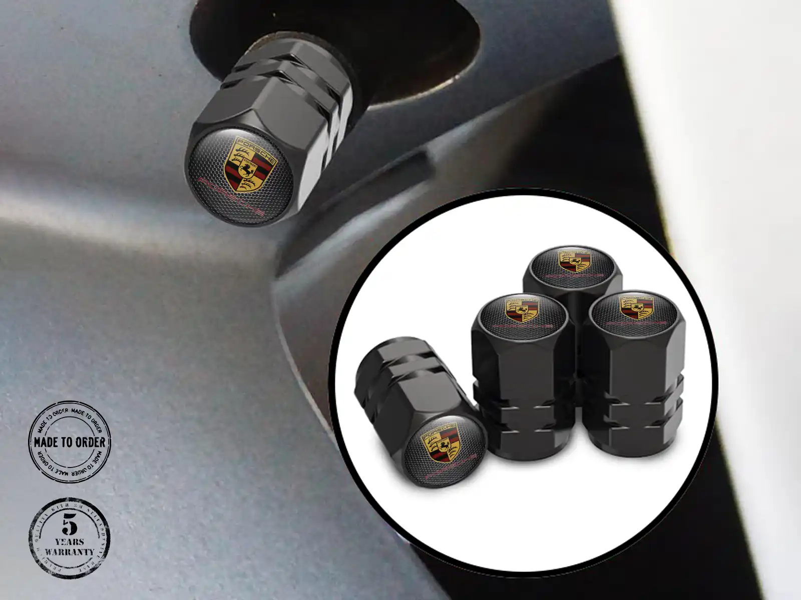 Porsche Caps Valve Jantes SUVs Design Universel Limitée